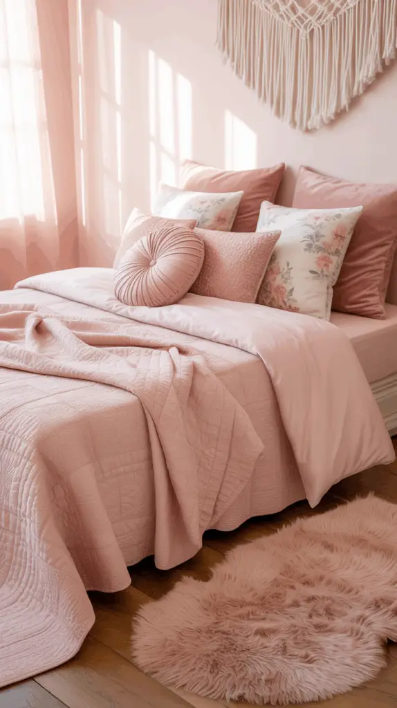 Dreamy Girly Pink Bedroom Looks with Floral Touches for a Romantic and Chic Retreat