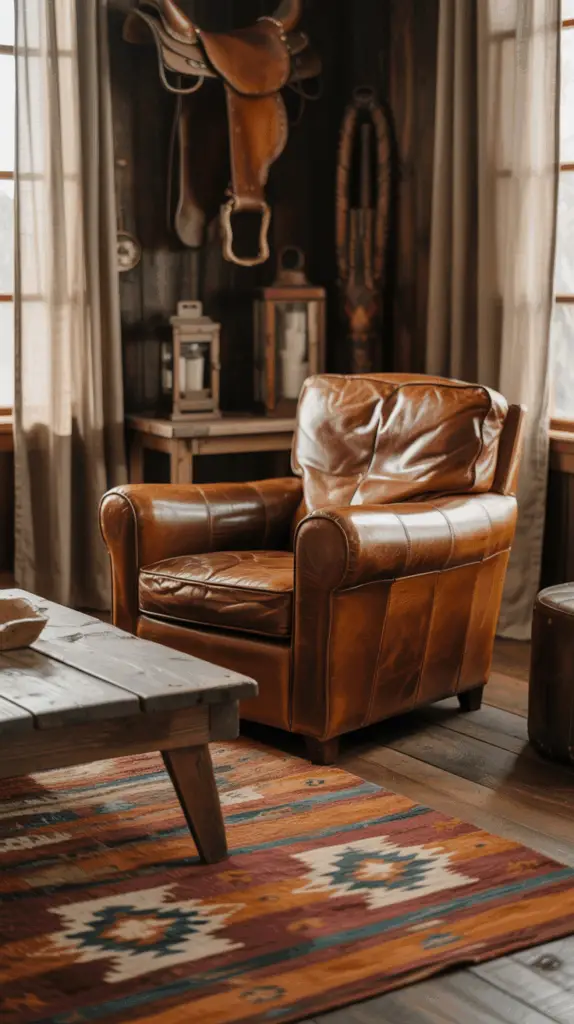 Vintage Cowboy Living Room Vibes: Rustic Charm with Timeless Western Style