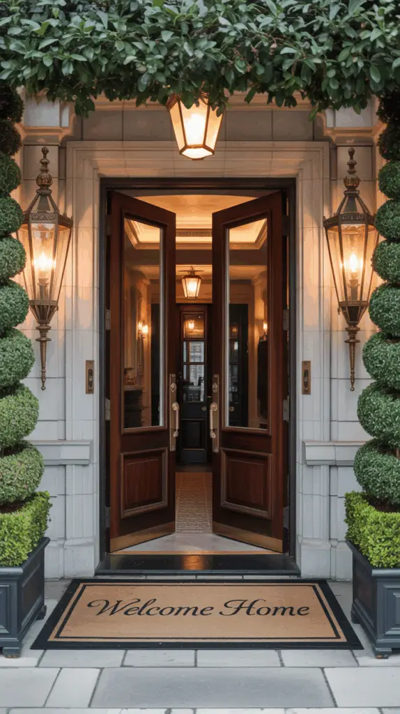 Designer Secrets for Styling a Double Door Entryway Like a Pro: Elegant Curb Appeal and Lasting First Impressions
