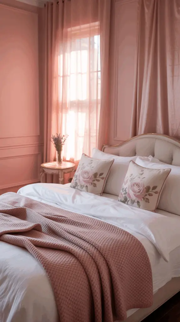 Dreamy Girly Pink Bedroom Looks with Floral Touches for a Romantic and Chic Retreat