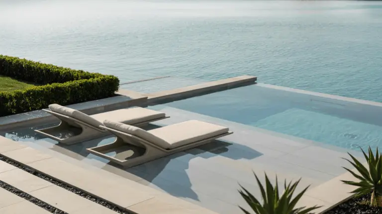 Minimalist Modern Beach Entry Pool Styling Ideas for a Sleek, Serene Backyard Retreat