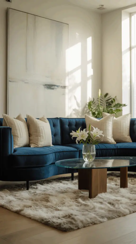 How to Design a Modern Blue and Cream Living Room: Designer Tips for a Sophisticated Space