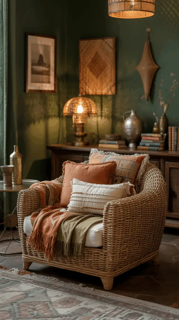 How to Create a Cozy Dark Boho Living Room Sanctuary with Rich Textures and Soulful Style