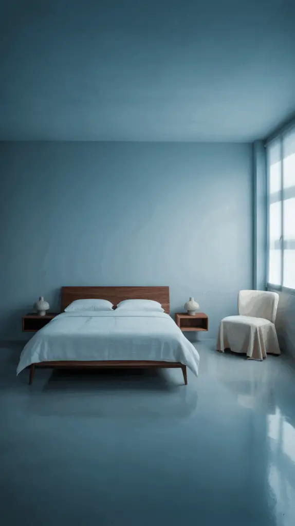 Minimalist Moody Blue Bedroom Styling Ideas for a Tranquil and Sophisticated Space