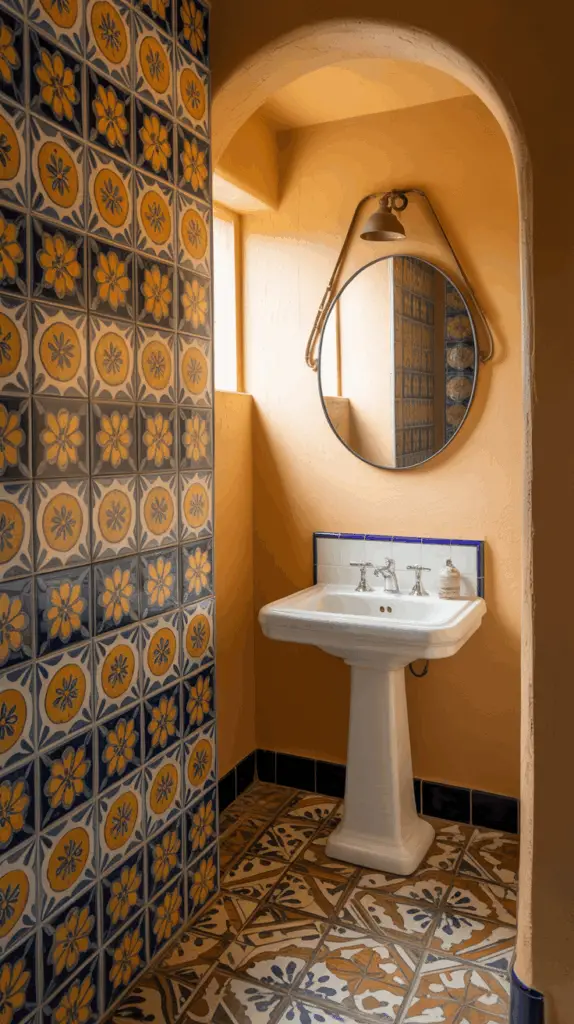 Cozy Spanish Style Bathrooms in Mexico Perfect for Small Powder Rooms