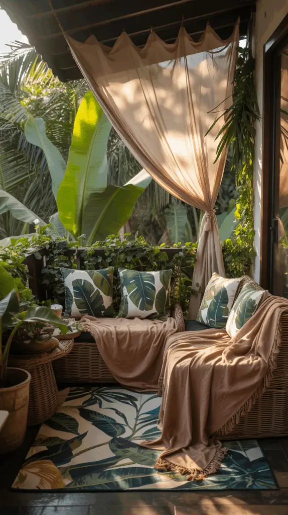 Tropical Small Balcony Design Ideas for a Lush, Inviting Look