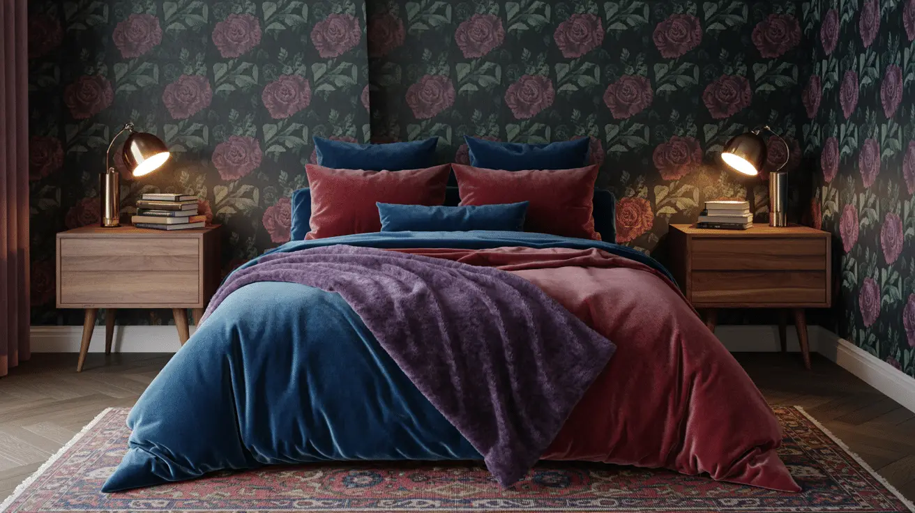 Maximalist Small Bedroom Design with Bold Pattern Play for Stylish Impact
