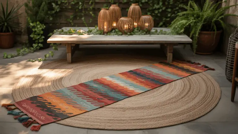 Cozy Boho Outdoor Patio Ideas with Layered Rugs and Cushions for a Relaxed Retreat