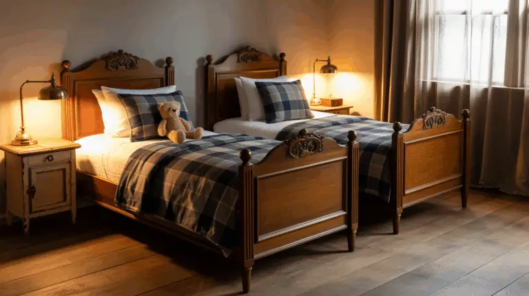 Vintage Boys Bedroom Ideas with Classic Twin Beds and Timeless Vintage Decor