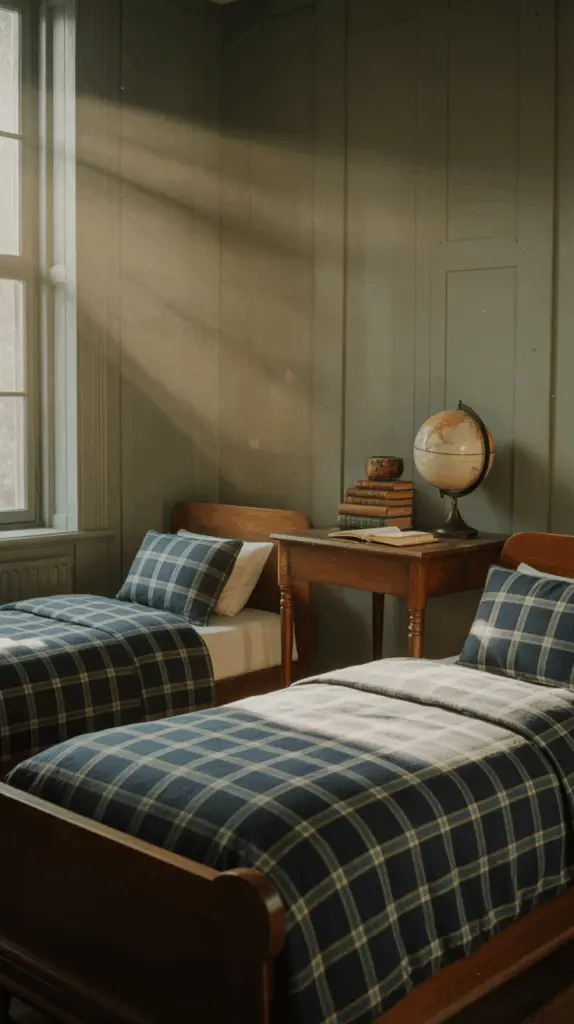Vintage Boys Bedroom Ideas with Classic Twin Beds and Timeless Vintage Decor