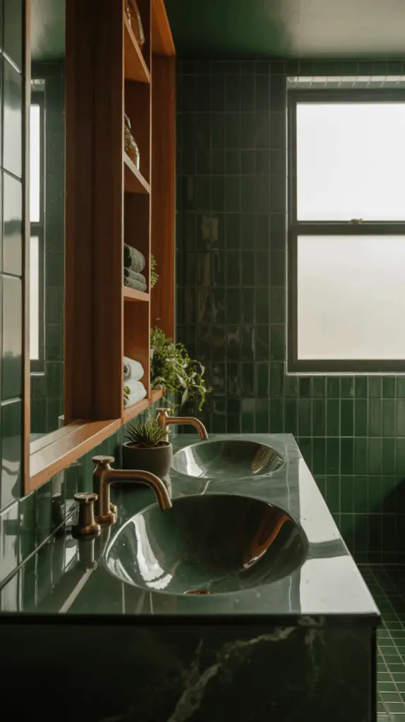 Cozy Up: Modern Meets Classic: Dark Green Bathroom Ideas for a Stylish Makeover