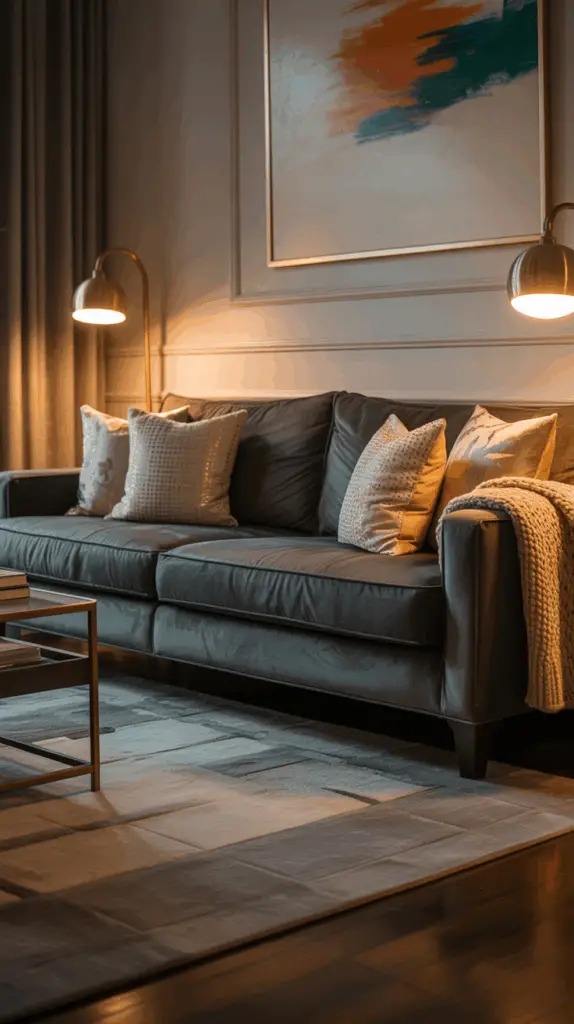 Luxury Dark Gray Couch Living Room Ambiance: Elevate Your Space with Sophistication and Comfort
