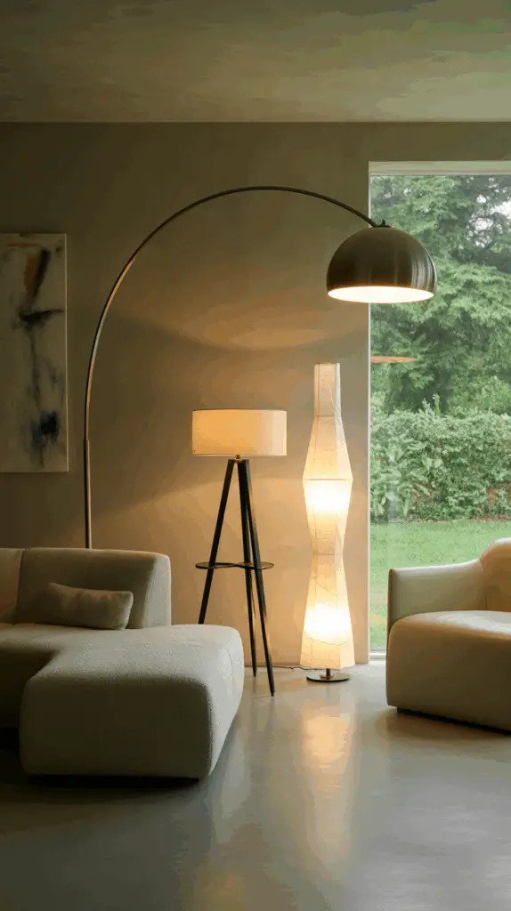 Sleek & Contemporary Floor Lamps: Stylish Living Room Decor Ideas for Modern Homes