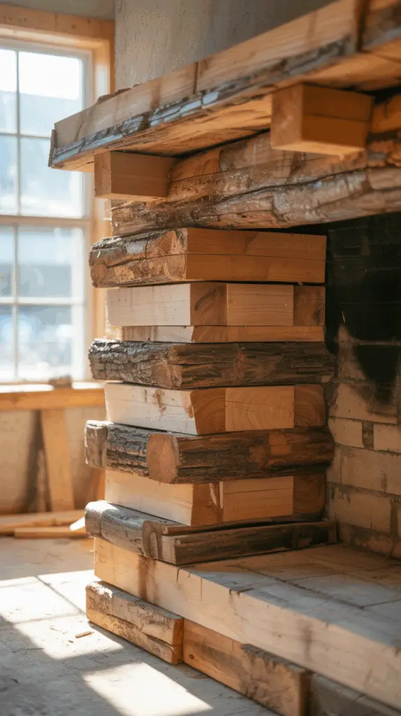 How to Create a DIY Fireplace with Reclaimed Wood for a Rustic Home Upgrade