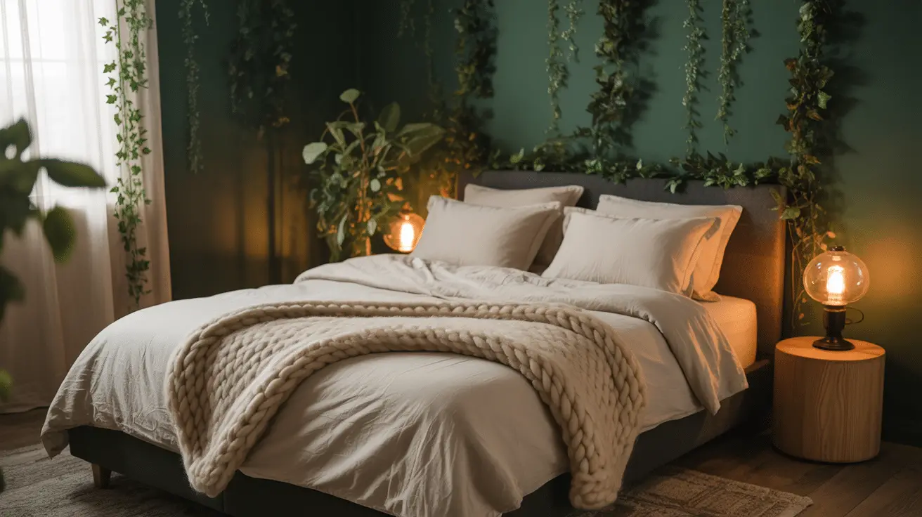 Design a Moody Escape with a Dark Botanical Bedroom Look