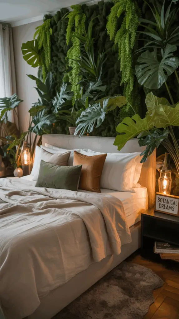 Design a Moody Escape with a Dark Botanical Bedroom Look
