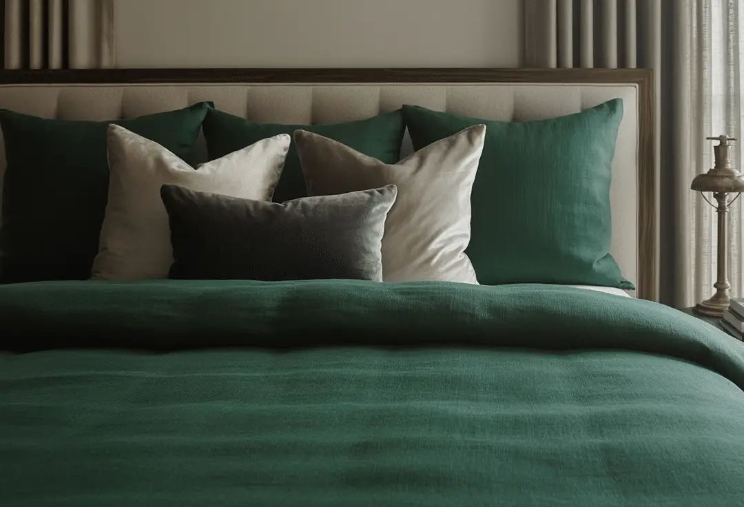 Bring Elegance and Calm to Your Room with Dark Green Bedding: Create a Sophisticated and Serene Space
