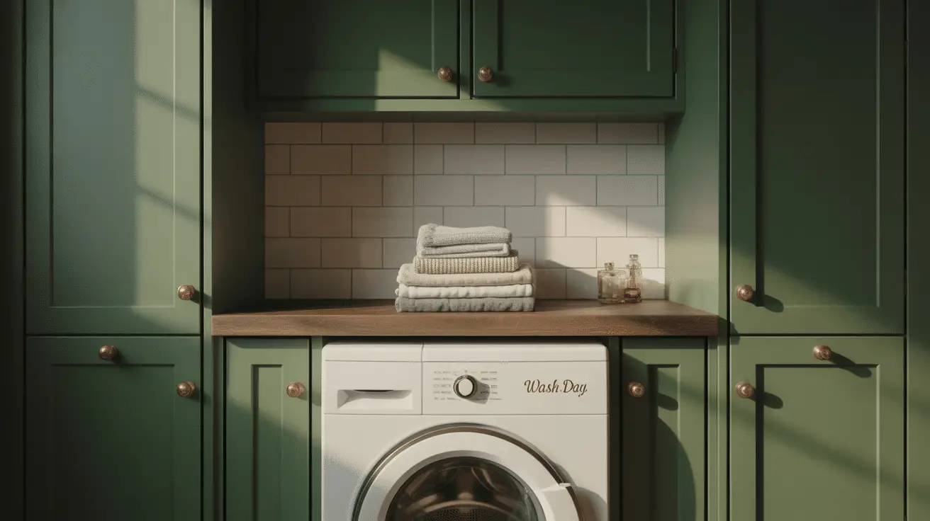 Dark Green Laundry Room Ideas for a Dramatic and Elegant Home Upgrade