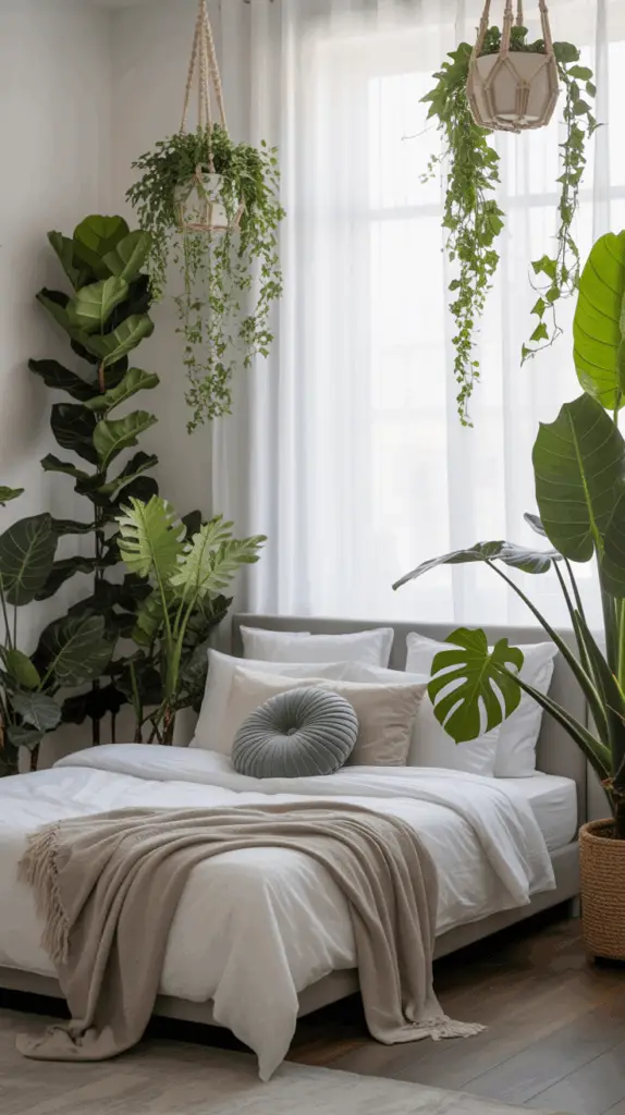 Design a Moody Escape with a Dark Botanical Bedroom Look