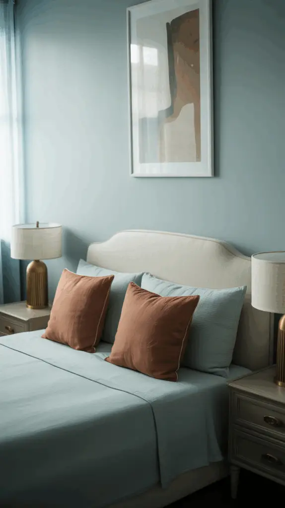 Cozy Touches That Elevate a Powder Blue Bedroom into a Serene Retreat