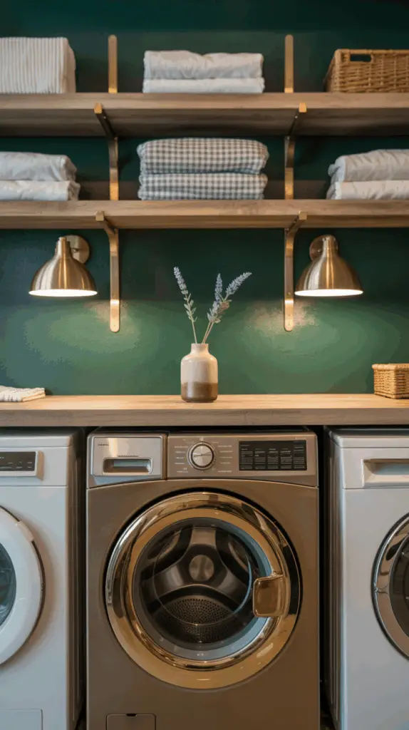 Dark Green Laundry Room Ideas for a Dramatic and Elegant Home Upgrade