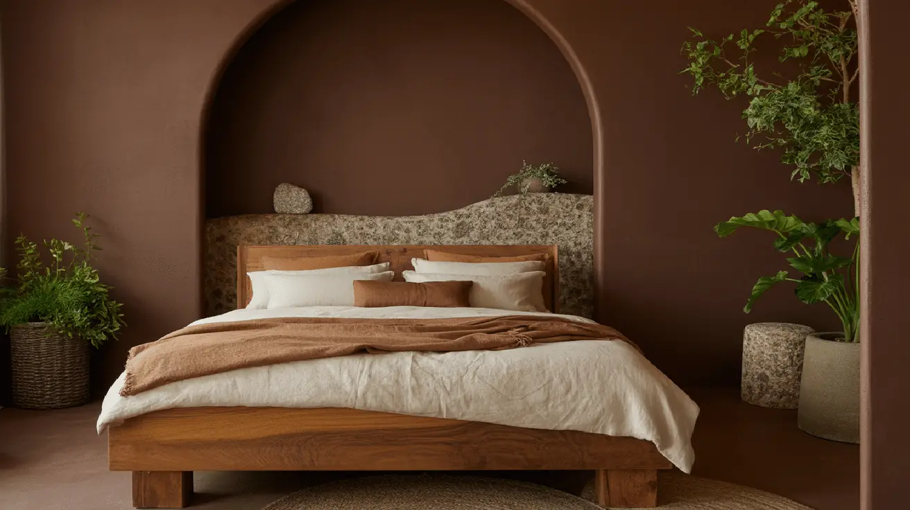 Grounded in Style: Dark Earthy Bedroom Designs with a Touch of Nature for Cozy, Modern Interiors