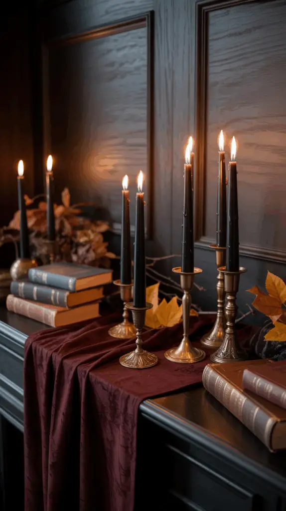 Enchanting Halloween Mantle Decor Ideas for a Dark Academia Aesthetic