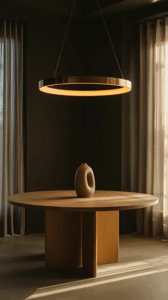 Create a Minimalist Moody Dining Room with Subtle Elegance and a Dark Palette