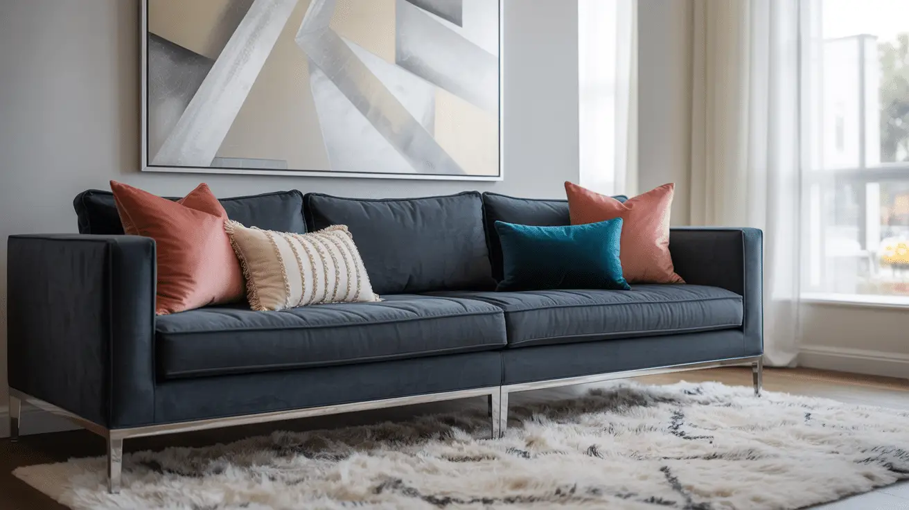 Transform Your Space with Bold Dark Grey Couch Styling Inspirations: Ideas for a Chic and Cozy Living Room