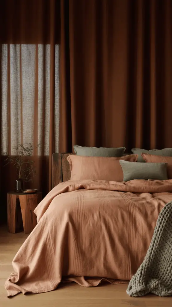 Grounded in Style: Dark Earthy Bedroom Designs with a Touch of Nature for Cozy, Modern Interiors