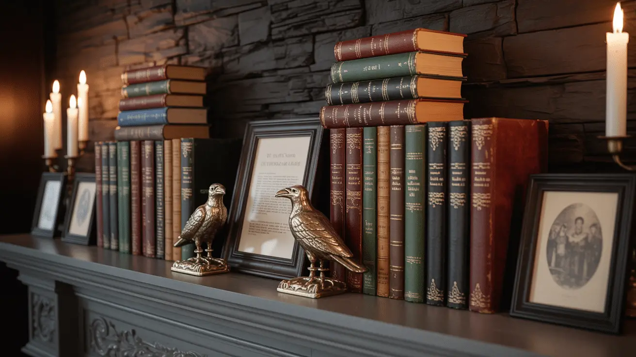 Enchanting Halloween Mantle Decor Ideas for a Dark Academia Aesthetic