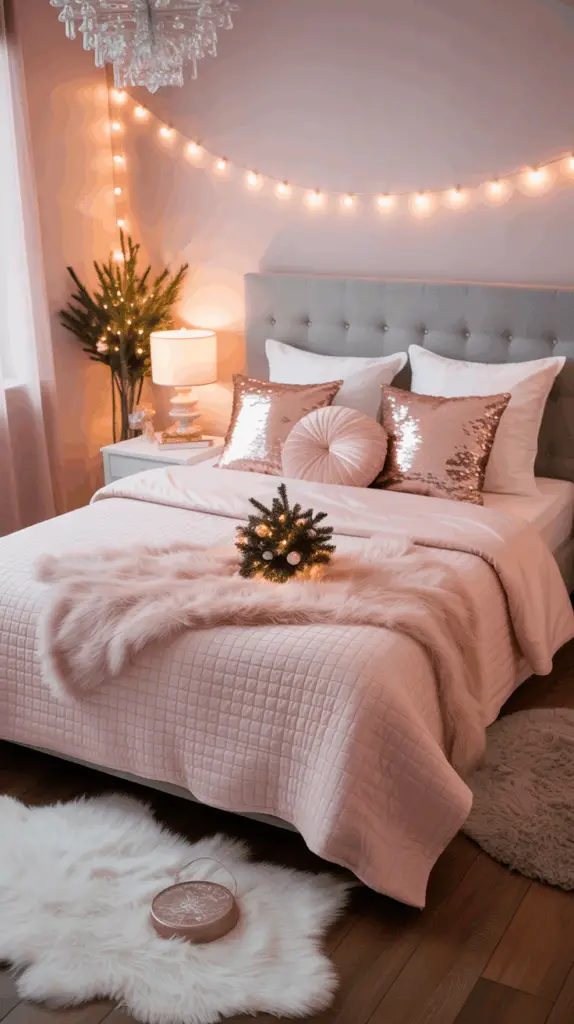 Create a Dreamy Pink Christmas Bedroom: Girly Holiday Decor Ideas for a Cozy Winter Wonderland