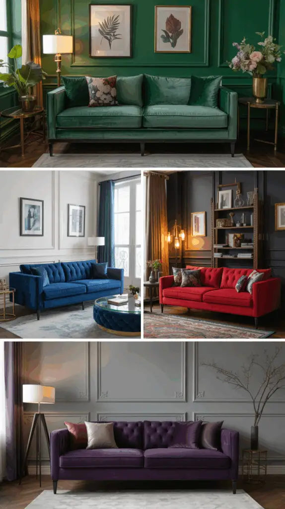 Dare to Go Bold with a Velvet Couch in Deep Jewel Tones: Transform Your Living Room with Elegance and Color 2 Dare to Go Bold with a Velvet Couch in Deep Jewel Tones: Transform Your Living Room with Elegance and Color