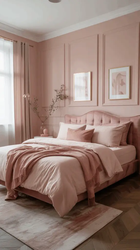 Elegant Pink Christmas Bedroom for a Chic Holiday Retreat: Cozy and Stylish Design Ideas