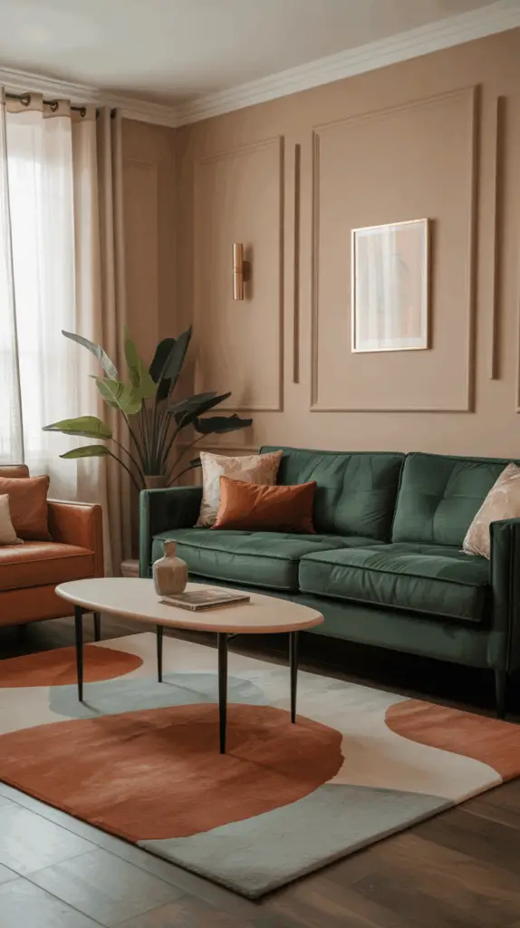 Balanced Green Couch Living Room Ideas Blending Modern and Cozy Design