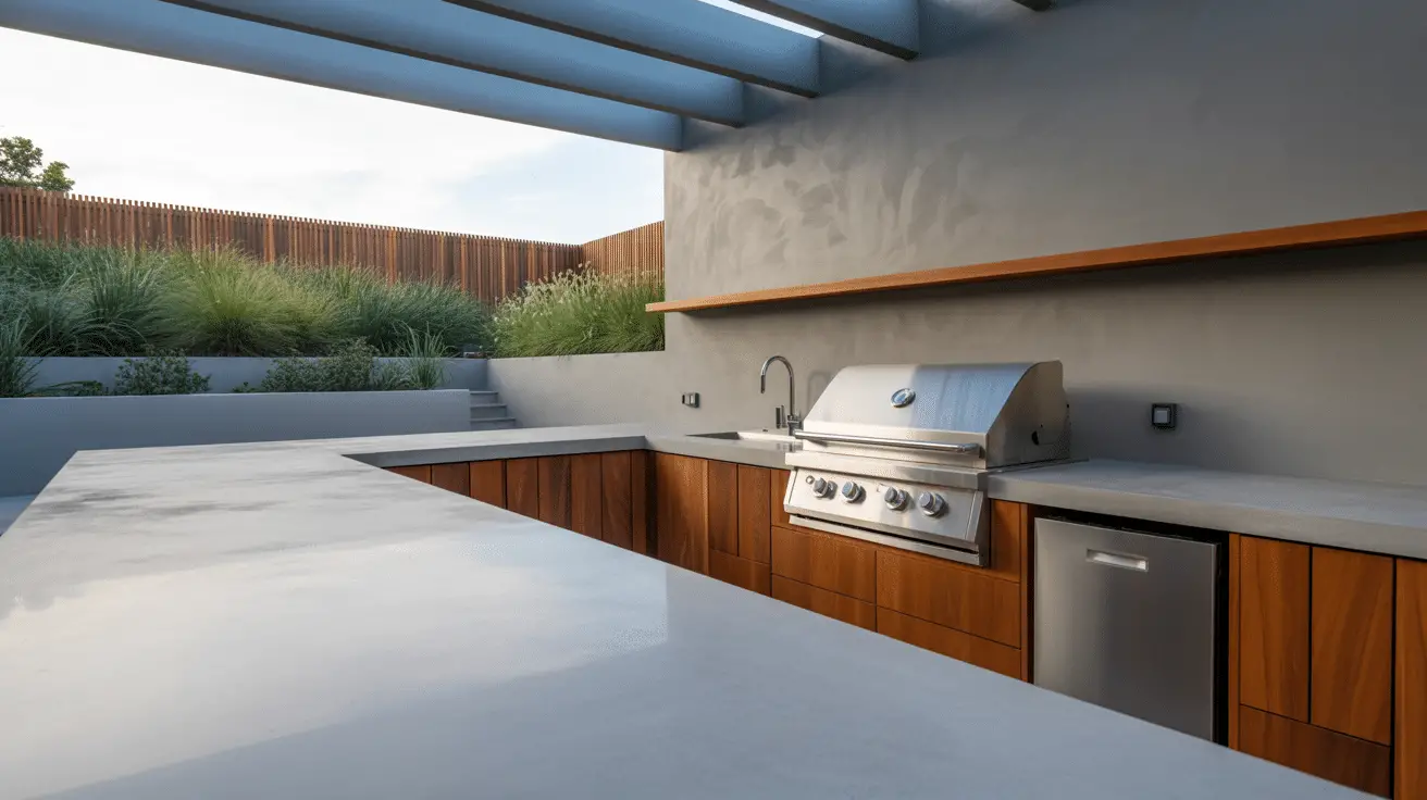 Minimalist Outdoor Kitchen Patio Design with Clean Lines: A Modern, Stylish Space for Cooking and Entertaining