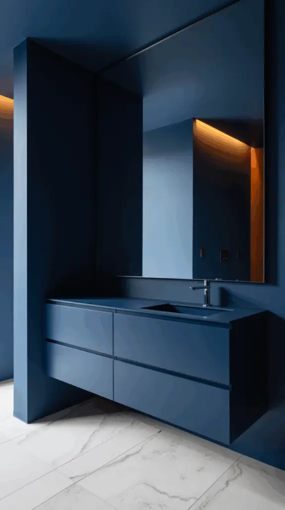 Minimal Dark Blue Bathroom Design Ideas for a Clean, Contemporary Look