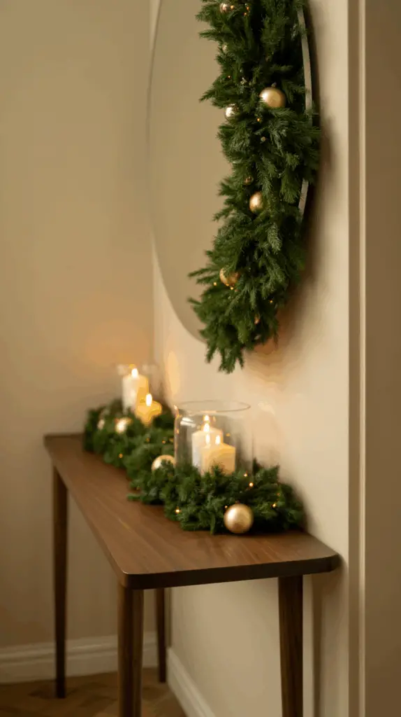 Christmas Entryway Table Styling Ideas for Small Apartments: Cozy, Chic, and Space-Savvy 2 Christmas Entryway Table Styling Ideas for Small Apartments: Cozy, Chic, and Space-Savvy
