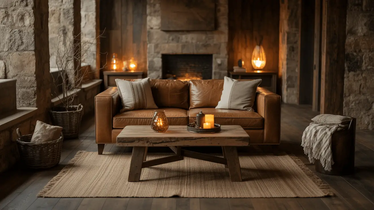 Relax in a Dark Earthy Living Room Full of Character and Timeless Warmth