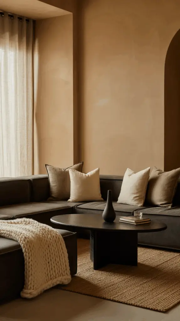 How to Create a Balanced Beige and Black Living Room Atmosphere with Timeless Style 2 How to Create a Balanced Beige and Black Living Room Atmosphere with Timeless Style