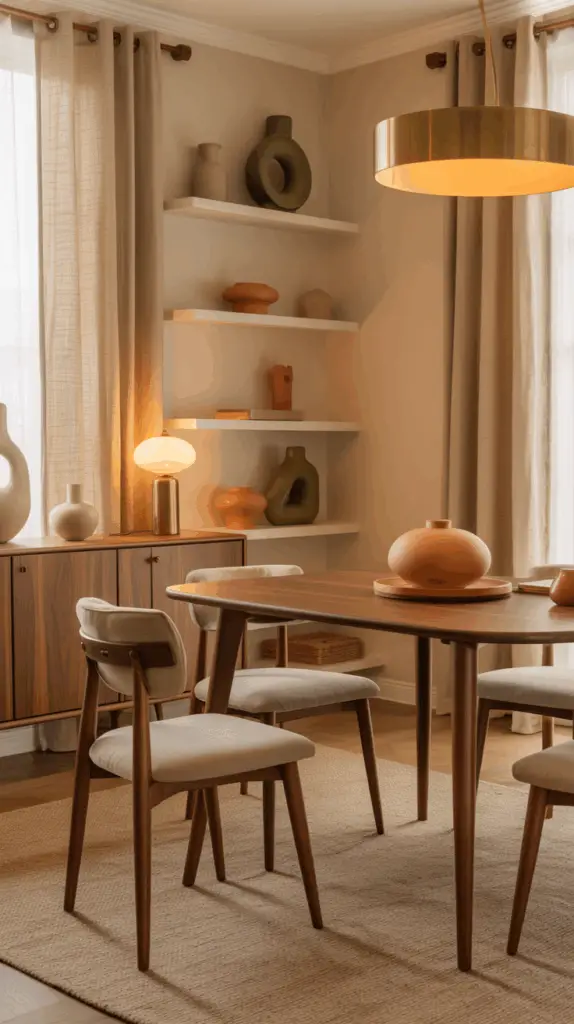 How to Create a Cozy Vintage Modern Dining Room in a Small Apartment