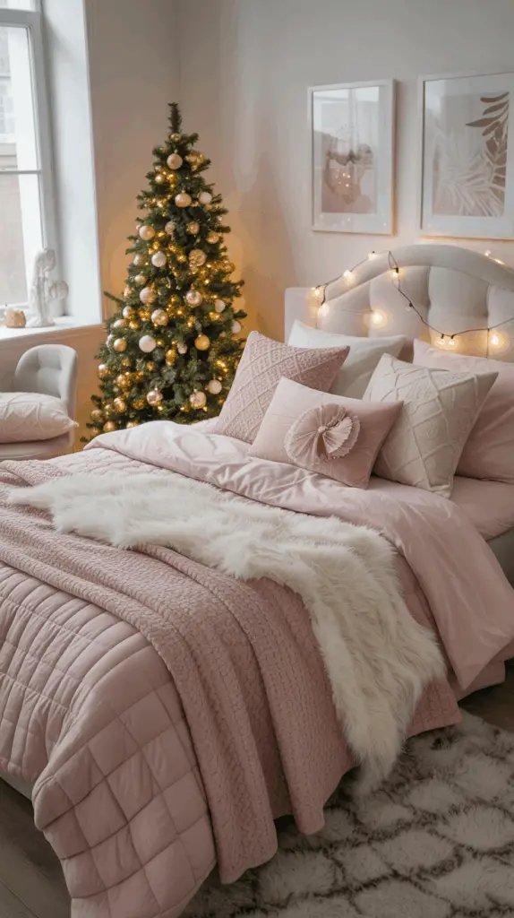 Chic Teen Girl Bedroom Christmas Decor Ideas for a Magical Holiday Makeover
