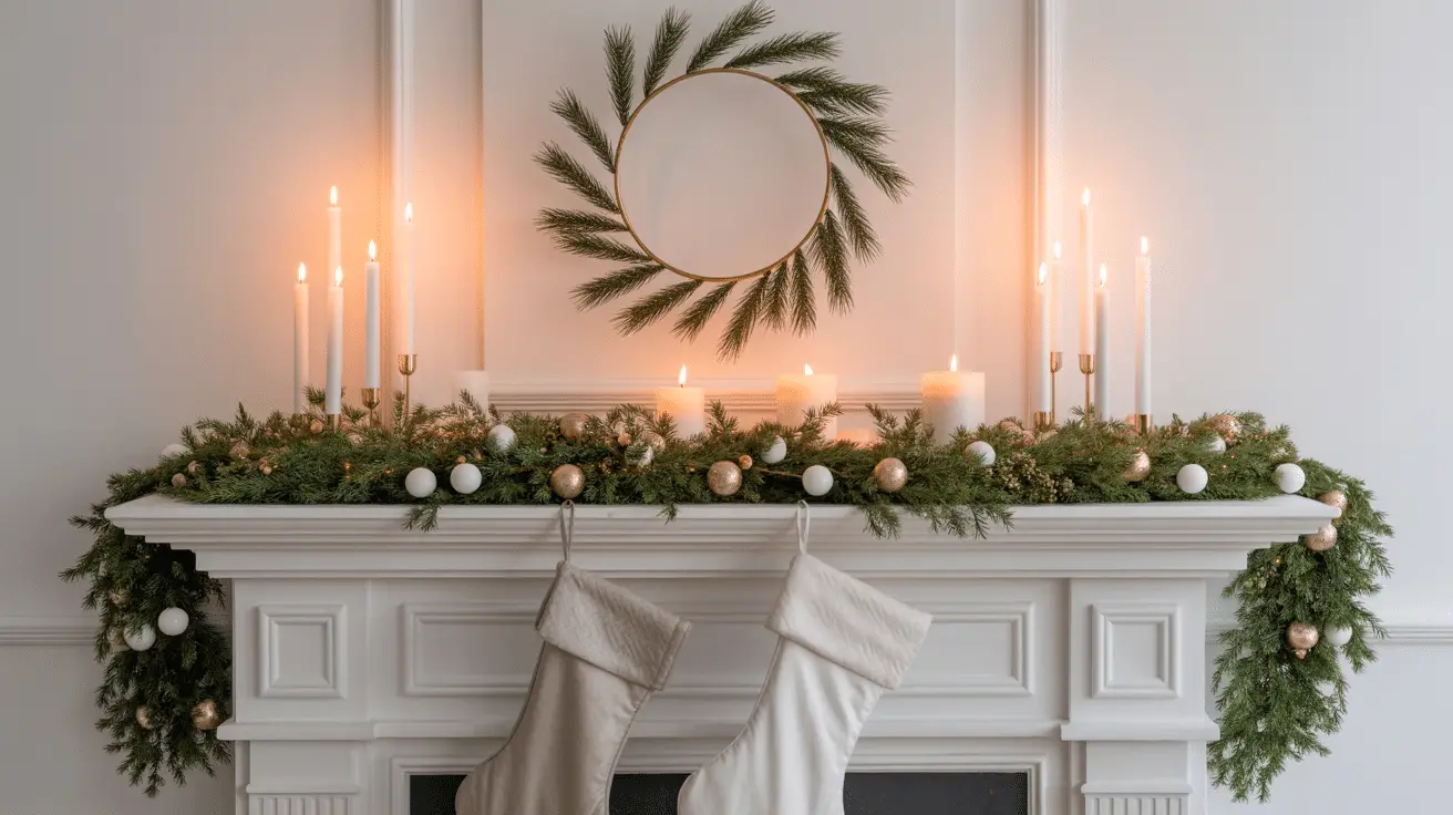 Minimalist Mantle Christmas Decor Ideas for a Modern, Clean, and Elegant Holiday Look
