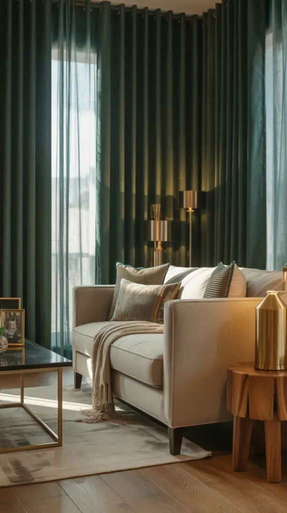 Dark Green Curtains Living Room Inspiration for a Bold and Elegant Home Transformation 2 Dark Green Curtains Living Room Inspiration for a Bold and Elegant Home Transformation