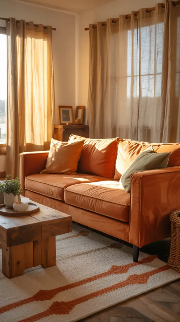 Orange Couch Living Room Decor Hacks to Refresh Your Space with Bold Warmth