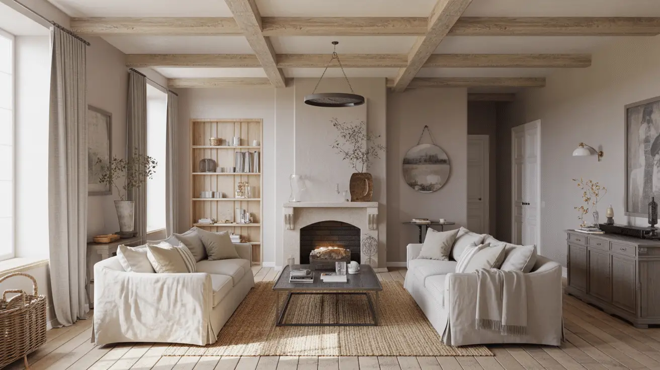 How to Style a Modern French Country Living Room with Rustic Charm