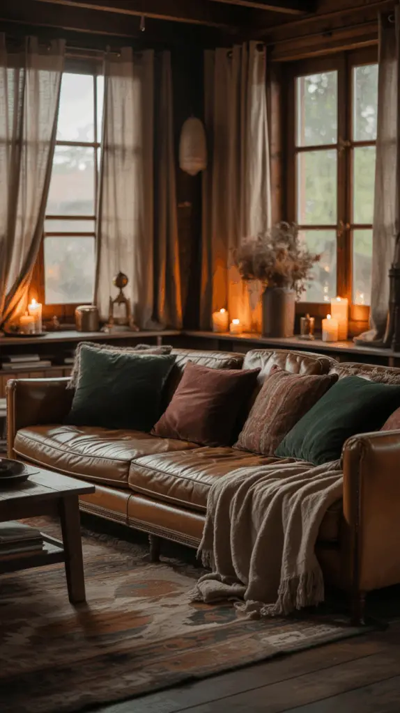 Dark Cottagecore Living Room Inspiration for a Moody Enchanted Space: Cozy Elegance Meets Timeless Charm