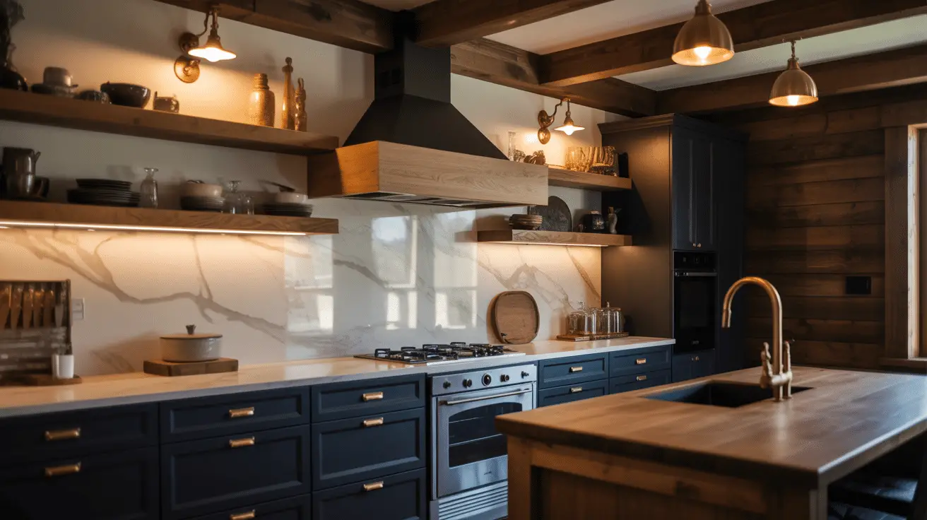 Rustic Black Kitchen Cabinets Setup for a Moody and Cozy Kitchen Vibe