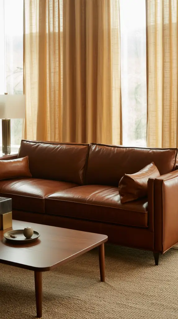 Modern Living Room Ideas With a Brown Leather Couch for Effortless Style and Warmth 2 Modern Living Room Ideas With a Brown Leather Couch for Effortless Style and Warmth