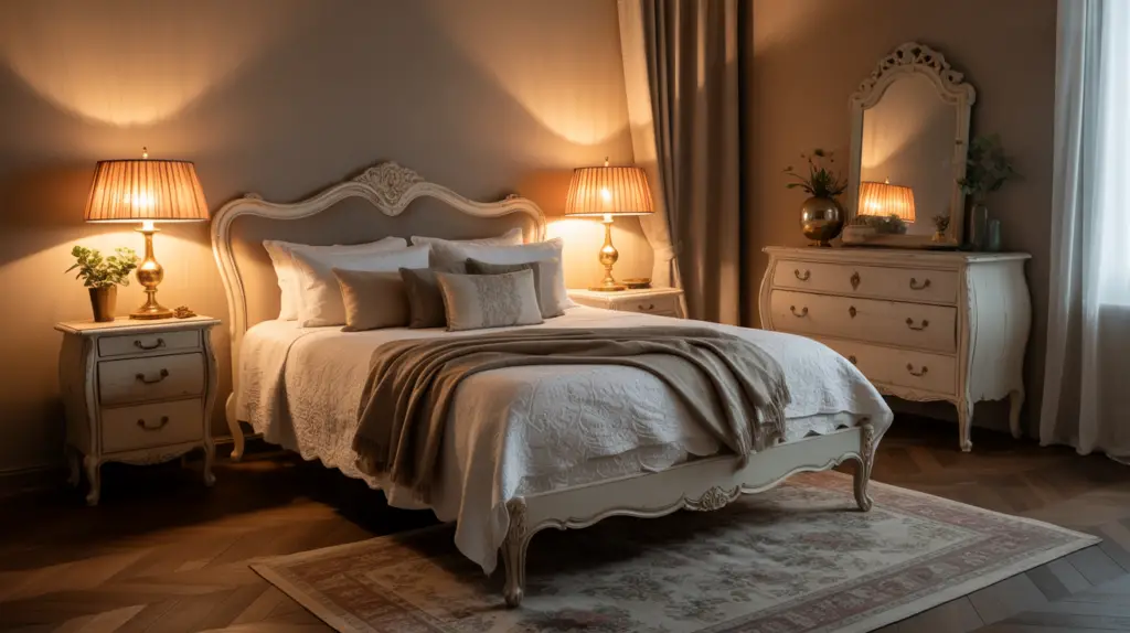 Cozy Vintage Bedroom Ideas with Warm Ambient Lighting for a Timeless ...